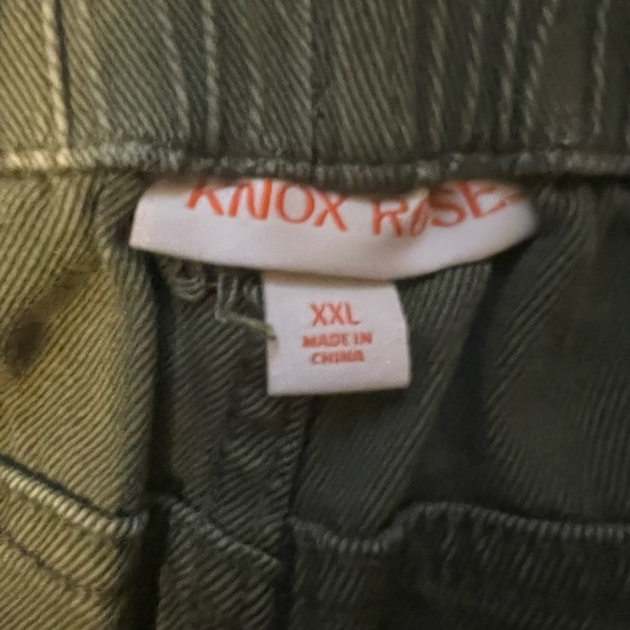 Knox Rose Dark Green Cargo Pants cropped size XXL (SKU K123) elastic waist - Picture 6 of 12